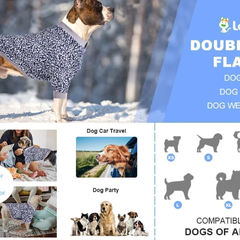 LovinPet  Dog Jacket Warm Upgraded Flannel Fabric SMALL PLUS - BRAND NEW